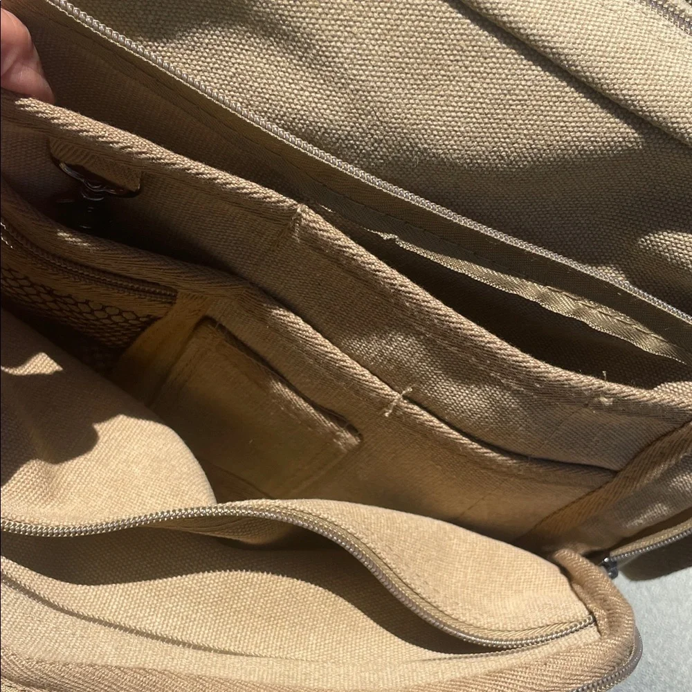 Mi Coolker Stylish Tan Canvas NWOT Men's Messenger Bag Adjustable Strap POCKETS!